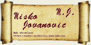 Miško Jovanović vizit kartica